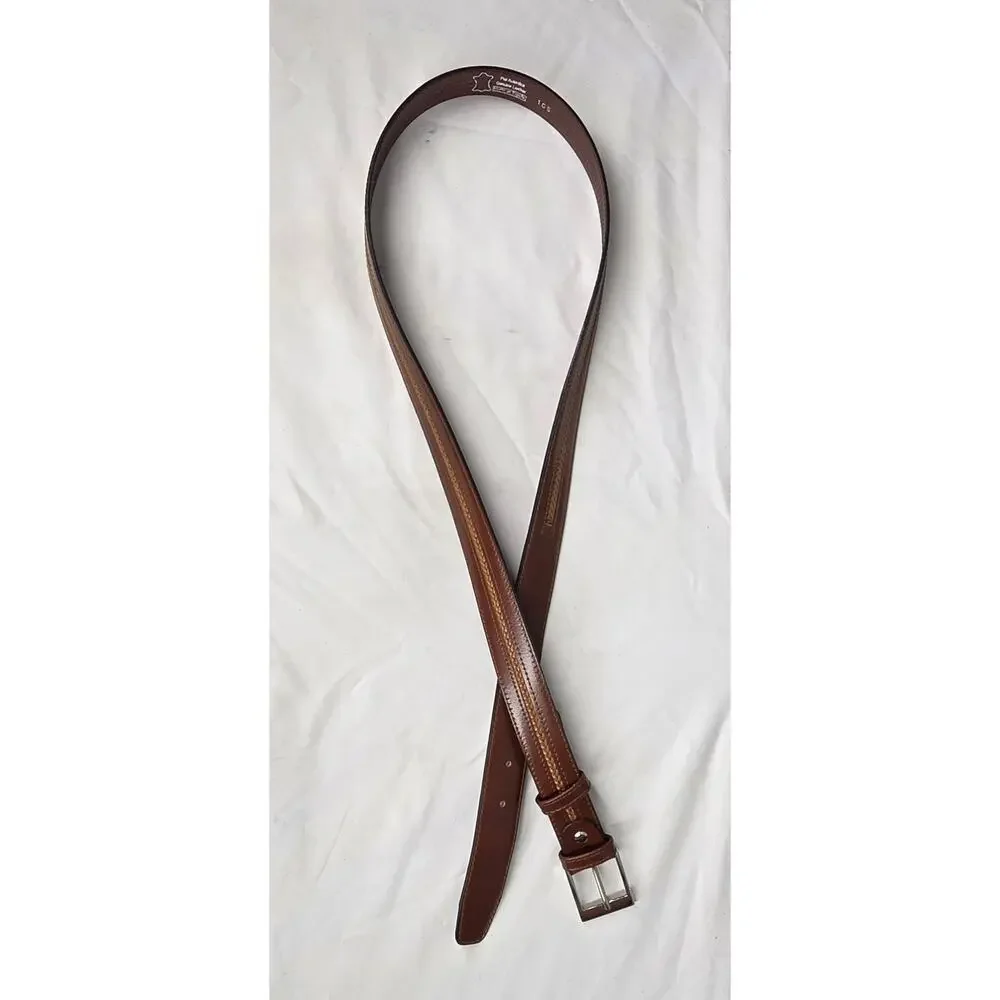 GENUINE LEATHER MADE IN SPAIN BROWN BRAIDED SIZE 42 BELT – QUALITY CRAFTSMANSHIP